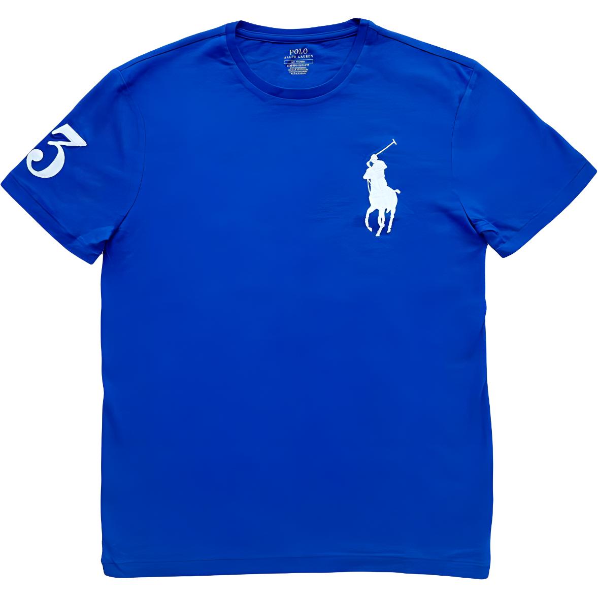 

Футболка с коротким рукавом и круглым вырезом с вышивкой логотипа Polo Ralph Lauren Мужские топы Синий 710712081-015 XL