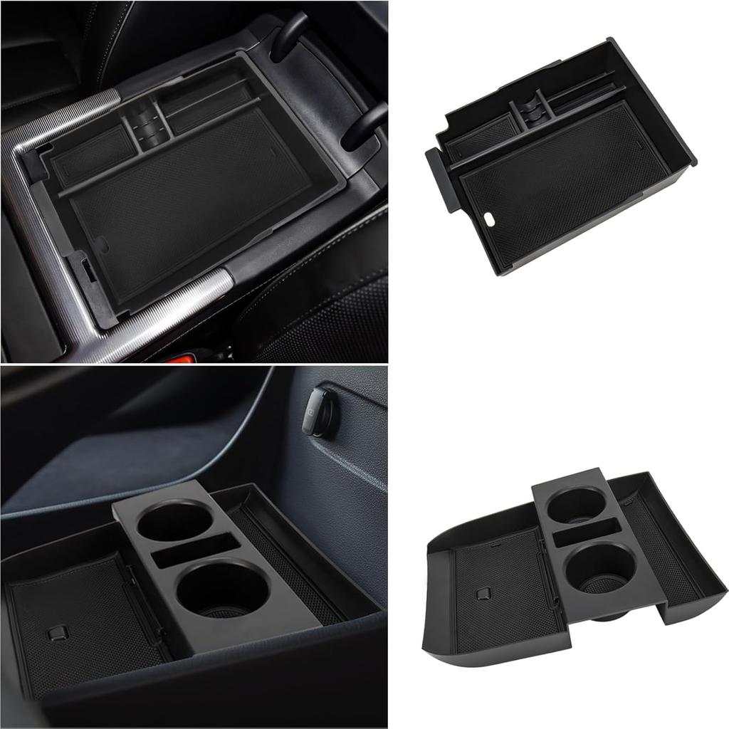 Carwiner 2PC Center Console Organizer Tray For -2025 Hyundai Palisade Accessories With Armrest Storage Tray For Palisade Accessories Interior Storage