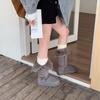 New autumn and winter tall belt buckle, thin thick-soled warm snow women's boots, but two women's boots