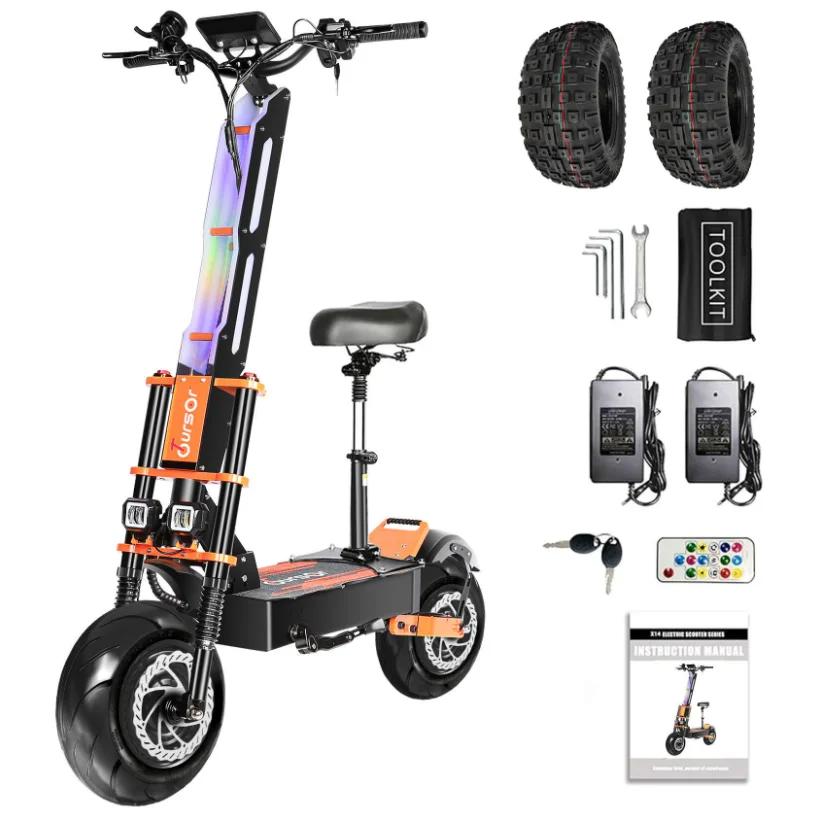 TOURSOR X8 Pro E-Scooter for Adults 8000W Dual Motor 60V 38AH 14 Inch Off-road Scooter Max Speed 100KM/H Max Mileage 120KM