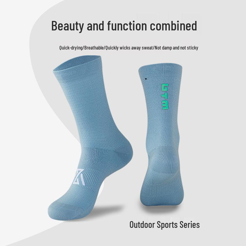 Men's and Women's Anti-Odor Reflective Cycling and Running Mid-Calf Socks