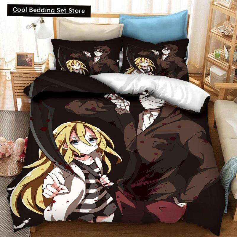 3D Gedrucktes Anime Angels of Death Bettwäsche-Set Bettbezüge Kissenbezüge Einteilige Bettdecke Bettwäsche-Sets Bettwäsche Heimtextilien