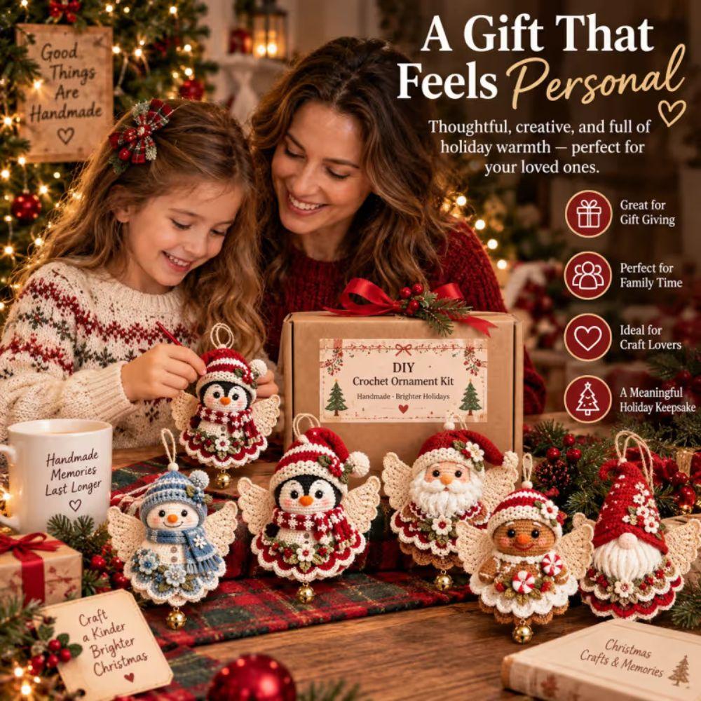 Crochet DIY Crochet Christmas Ornament Kit Handmade Christmas Hanging Decor Holiday