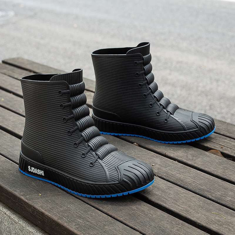 Rain Shoes Short Tube Waterproof Water Shoes Non-slip and Warm Men's Rain Boots Women's Kitchen Velvet Wear-resistant New Rubber Shoes Water Boots