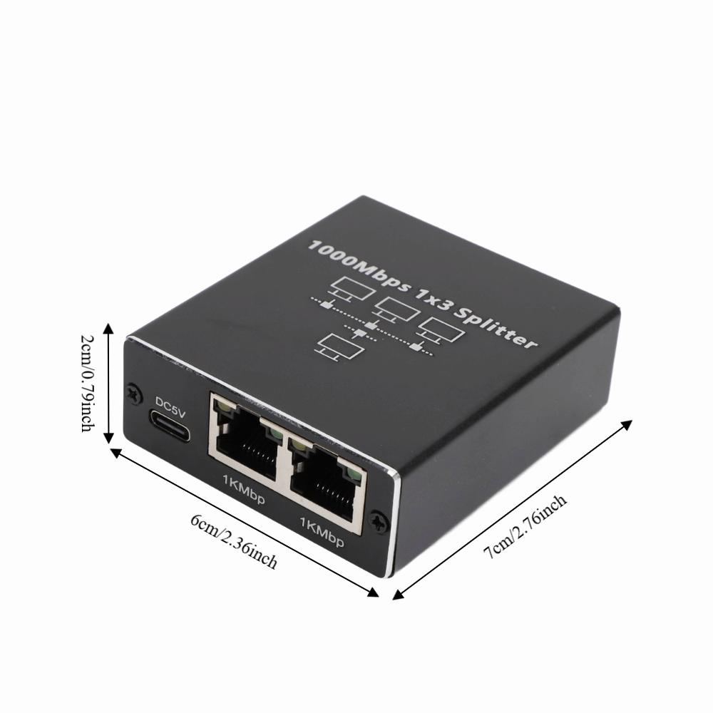 Plug and Play 1000Mbps Ethernet Splitter RJ45 Port High Speed LAN Splitter 1 to 3 Network Switch Router Switch