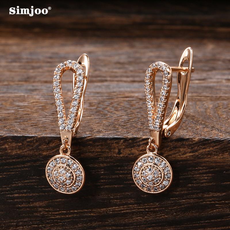 

SIMJOO Цирконовые серьги Модные темпераментные простые серьги через границу