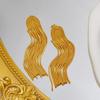 Mei Shi Duo European 18K Gold Tassel Earrings, Stainless Titanium Steel, Fashionable Long Dangle Accessories for Women