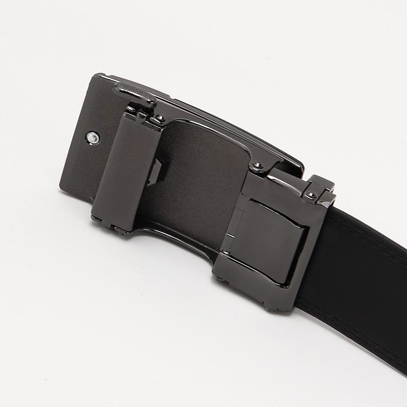 Frosted Automatic Buckle Edge Two-Layer Cowhide Belt, Business And Leisure Men'S Trendy Belt