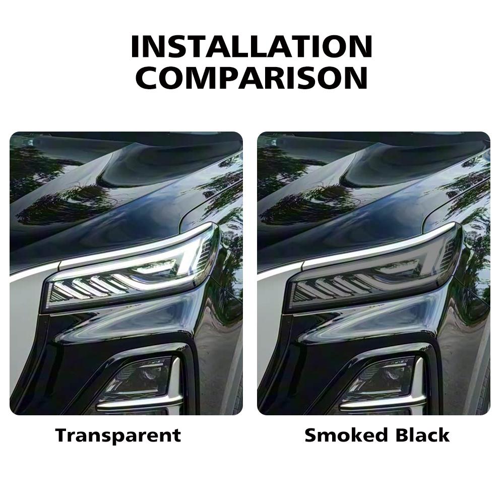 Premium TPU PPF for HONGQI HS5 2025-2026 High-Gloss Smoke Black Pre-Cut Headlight Cover Anti-Scratch Protective Vinyl Wrap Kit