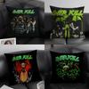 O-Overkill Band Cushion Cover Natural Linen Organic Fabric Double-Sided Printing Sofa Home Decor Gift Pillow Case