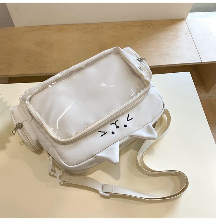 Módní Roztomilá kočičí taška přes rameno pro ženy Nylon Lolita Jk Casual Kawaii Japonský styl Ita Bag Y2k Fashion Students Crossbody