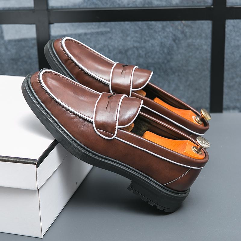 Men Loafers Street Style Shoes Thick Sole Formal Business Wedding Dress Prom Tuxedo Party Shoes Large Size