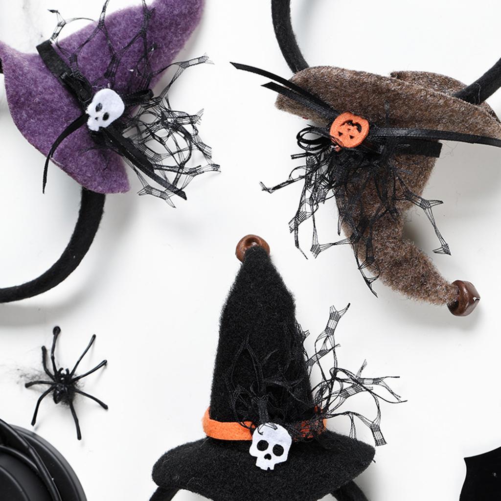 Halloween Witch Hat Hair Hoops Festive Headwear Cosplay Headpieces Party Costume Headband For Kids And Ladies