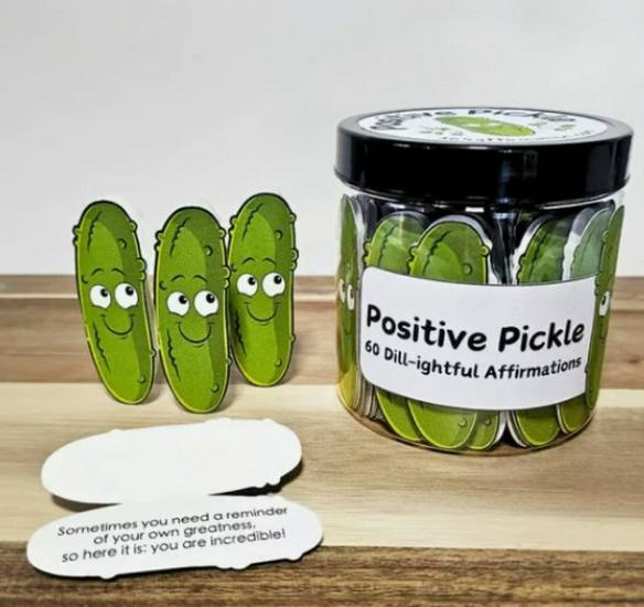 Positive Pickle Affirmation Cards: Emotional Support & Positivity