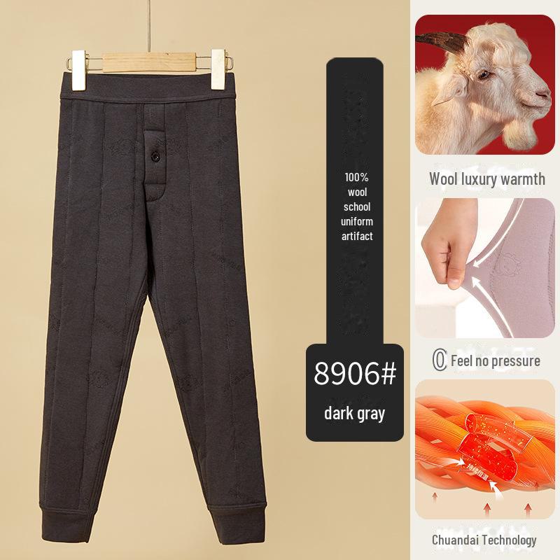 Children's Thickened Velvet Cotton Thermal Pants - Warm Autumn/Winter School Uniform Trousers for Boys and Girls.