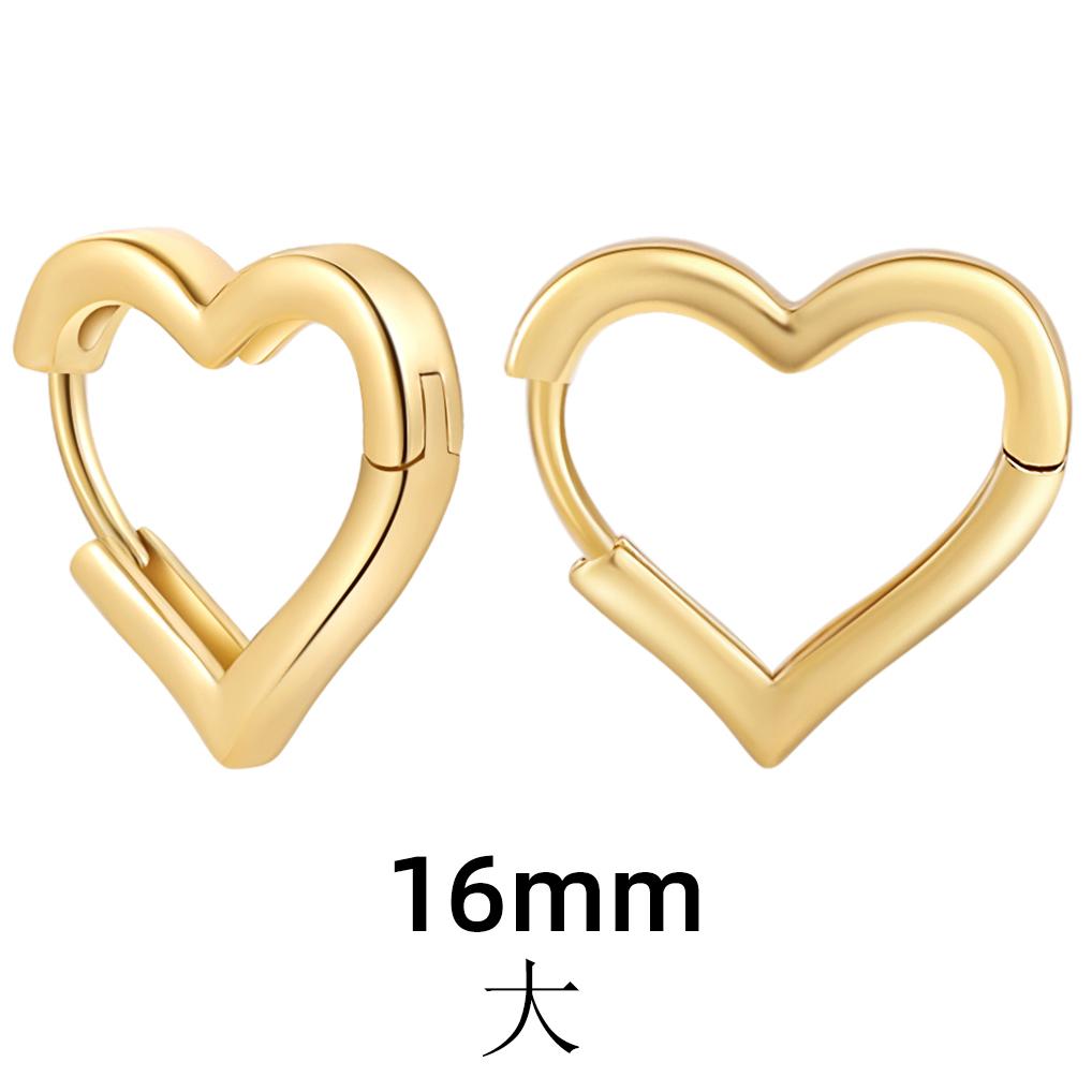 

3 Sizes Cute Love Heart Huggies Hoop Earrings for Women Fashion Gold Color Hollowed Circle Piercing Earring Polished Ear Buckles