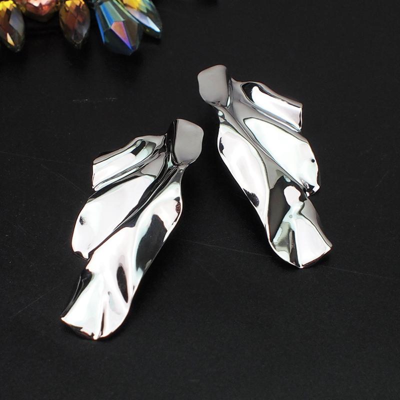 1 Pairs Exaggerated Long Hanging Earrings For Women Big Twisted Metal Dangle Earrings Cool Trendy European Ear Jewelry