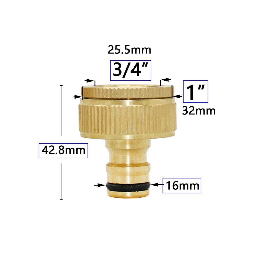 1/2'' 3/4'' 1'' Brass Hose Quick Connecter 16mm 20mm Copper Tap Coupling Adapter Garden Tubing Repair Watering Gun Fittings