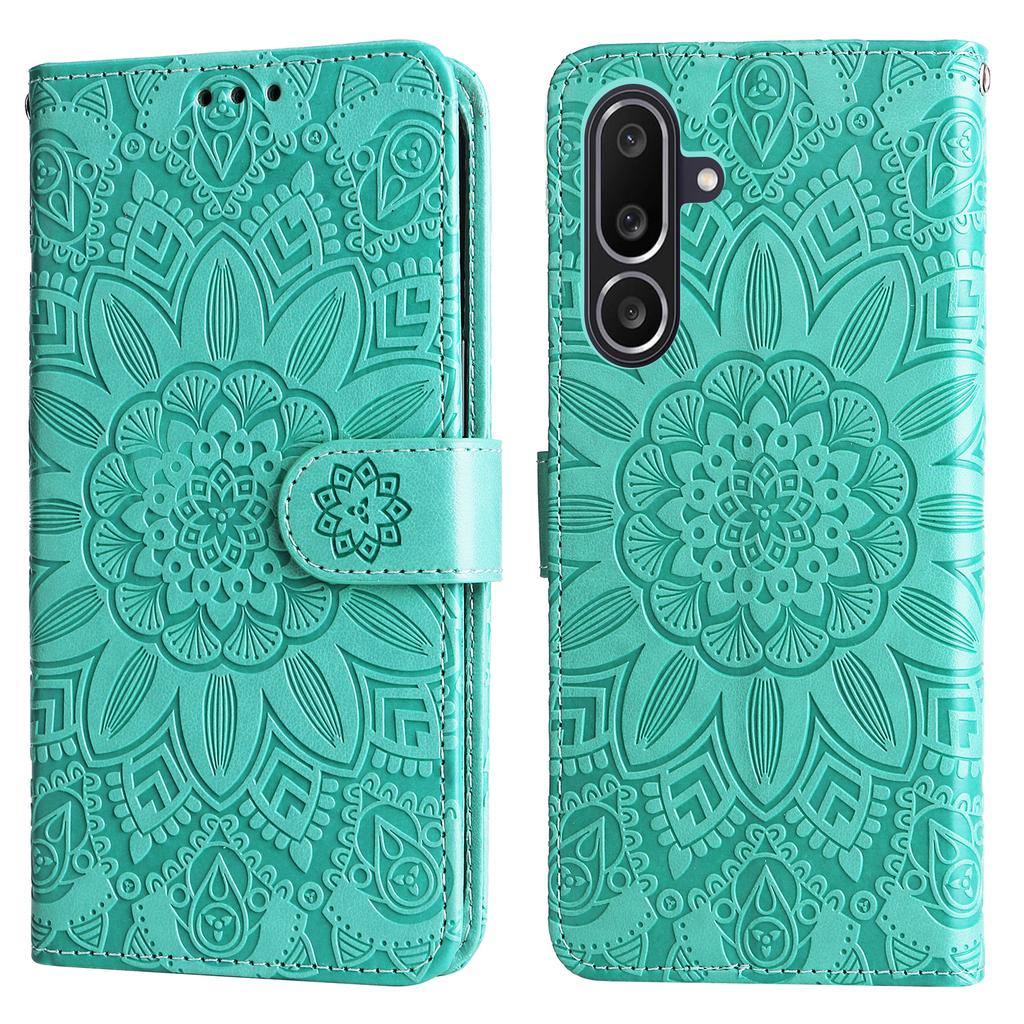 For Samsung Galaxy M56 5G Case Sunflower Imprint Leather Wallet Phone Cover