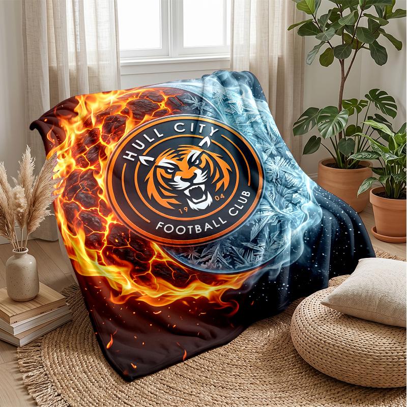 Hull City Football Print Flannel Blanket, Soft Warm Lightweight Throw Blanket for Sofa Bed Camping