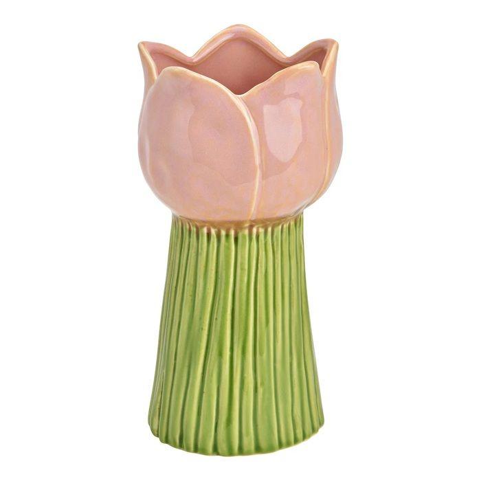 Vase tulipe en porcelaine 9 x 18 cm rose