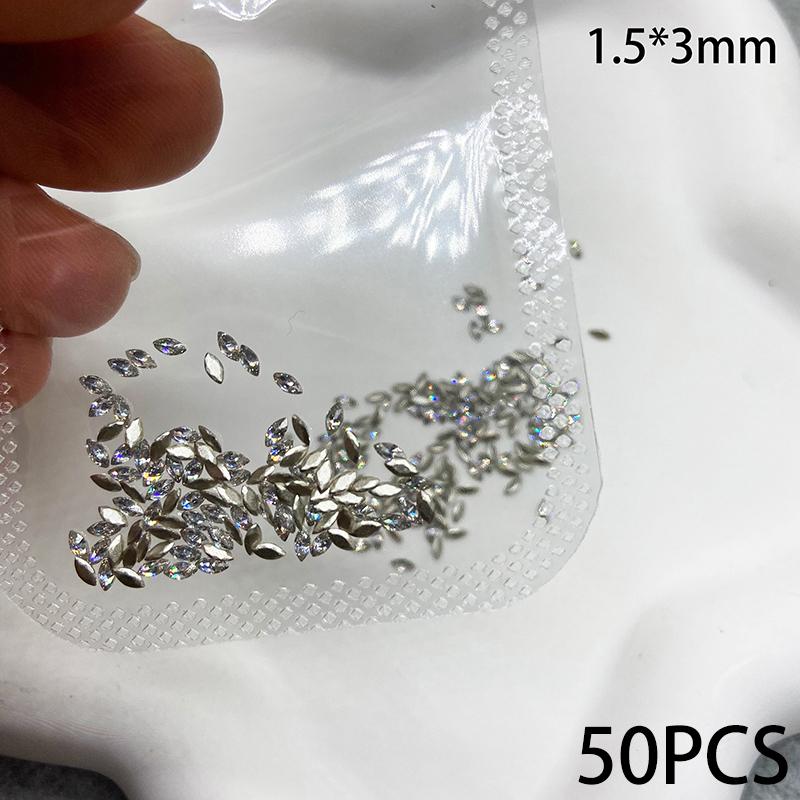 

50 шт. Мини Прозрачный Ноготь Мальт Плоское Дно Дрель Супер Сверкающий Украшение для Ногтей Дрель Нейл-арт DIY Дизайн