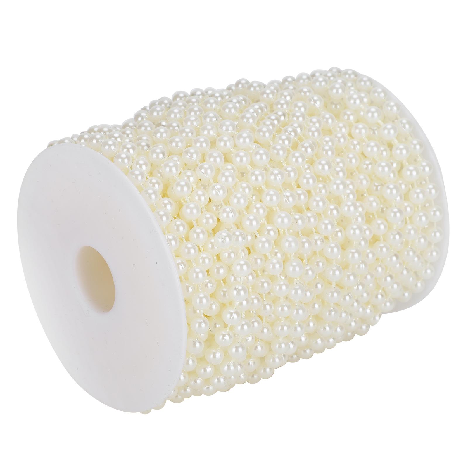 

Нить гирлянды из искусственных жемчужин, круглые бусины, DIY украшение, рукоделие, аксессуары для одежды, 6 мм, рулон 25 метров, бежевый бежевый