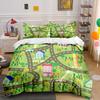 "Colorful Town Map Play Set"  Kid's and Adults' Bedroom Decor, Exquisite Three-piece Bedding Set Gift