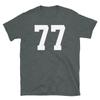 Team Uniform Jersey Number 77 Birthday Varsity Short Sleeve Unisex T Shirt