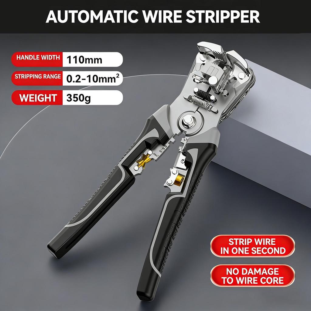 Professional-Grade Automatic Wire Stripper and Crimping Pliers - Electrician's Multi-functional Tool, No Adjustment Needed