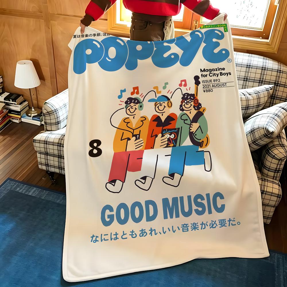 Cartoon P-popeye Throw Flannel Cozy Print Blanket, Portable, Durable Machine Washable Cute Cool