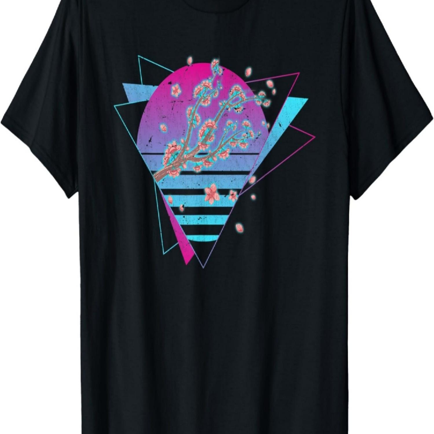 Sakura Pink Flower 90s Art Vaporwave Retro Cherry Blossom T-Shirt S