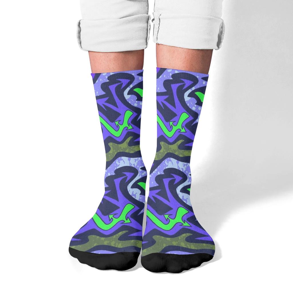Abstract Street Graffiti Pattern Unisex Soft Skin-friendly Breathable Stretch Harajuku Style Daily Socks Hip Hop Trend Gift