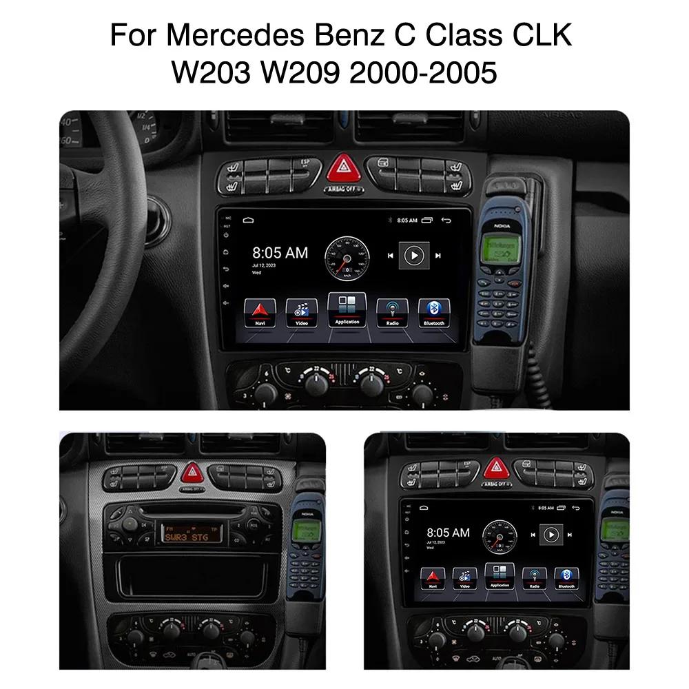 Android 13 Radio For Mercedes Benz C Class CLK W203 W209 2000-2005 Car Stereo Multimedia Player Carplay Auto GPS Navigation 2DIN