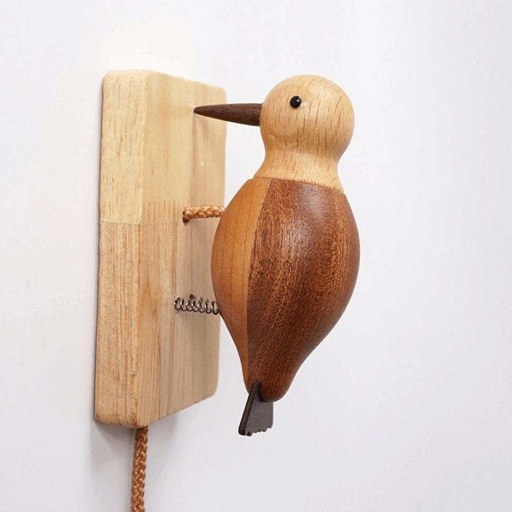 Housewarming Door Knocker Retro Wooden Woodpecker Easy Installation Pendant Doorbell Gift