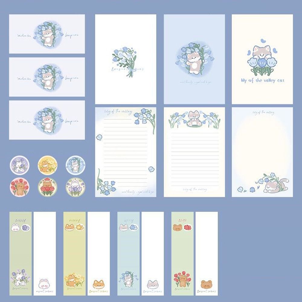 

Flower Animal Letter Paper Writable Stationery Paper Invitation Card Envelopes Letter Pads Cat