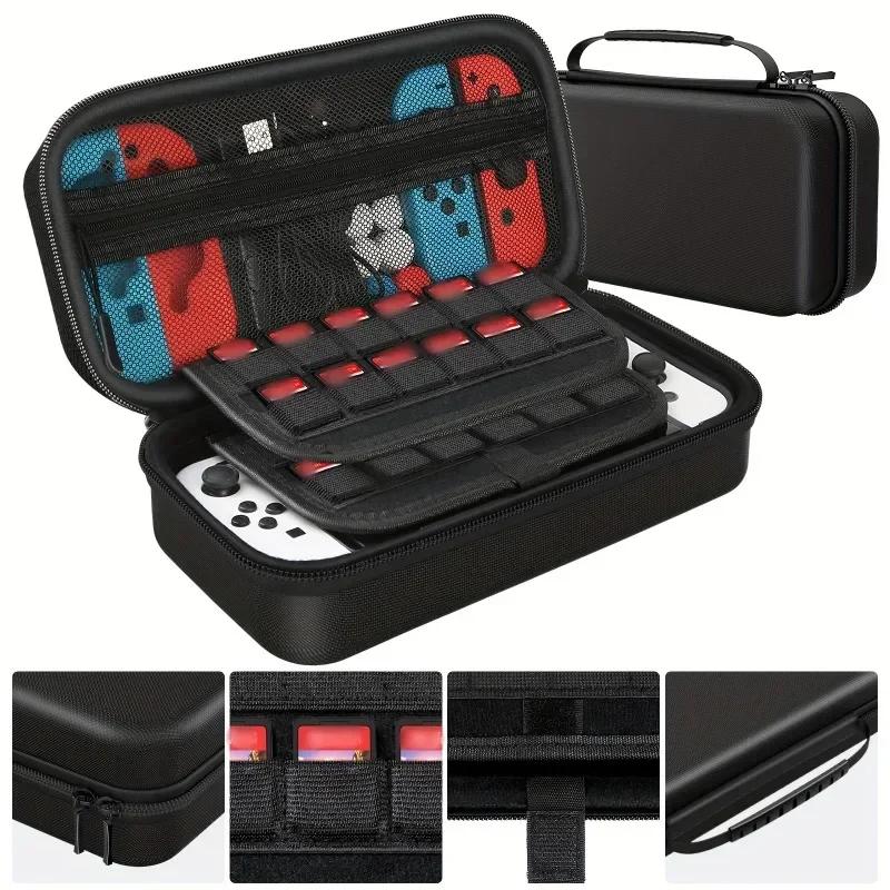 12 In 1 Switch OLED Storage Bag with Large Capacity Design Waterproof and Wear-resistant, and Multiple Game Accessories