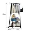 Clothes Rack 2-Tier Storage Shelves Stainless Steel Rolling Garment Rack Organizer with Wheels 2 Coat Hooks for Shoes Clothing