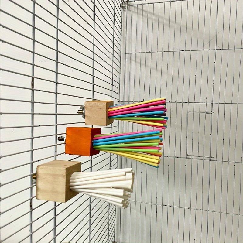 Parrot Wooden Toy Rainbow Paper Stick Grinding Teeth, Biting, and Ventilating Swing Stand Stick