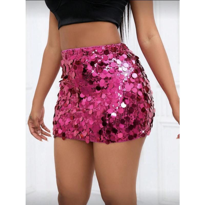 Neue Frühjahrs- und Sommerdamenbekleidung unregelmäßige Größe Pailletten Mode Miniskirt Damen Party Nachtclub Party