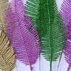 Yousheng Glitter Artificial Leaf with Stem Realistic Golden Green Purple Fake Fern Leaf Wedding Party Table Centerpiece Simulated Plants