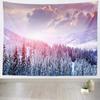 Christmas Tapestry Wall Hanging Nature Winter White Forest Snow Wall Tapestry Art for Party Living Room Bedroom Dorm Home Decor