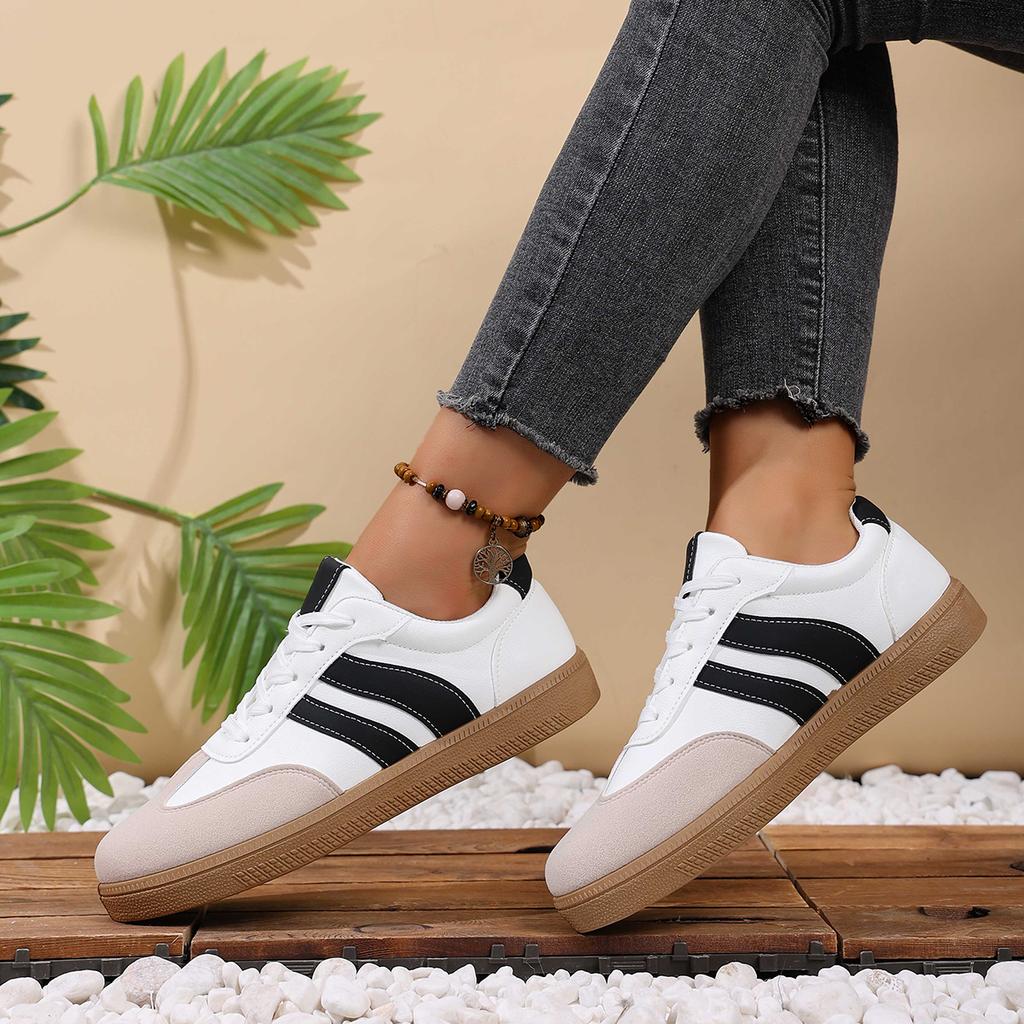 Women Tennis Sneakers Flats Ladies Mixed Colors Lace-up Vulcanized Shoes Spring Autumn Woman Outdoor Trainers Footwear