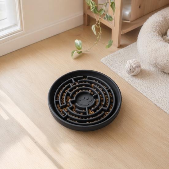 Slow Feeder Dog Bowl, Silicone Maze Slow Feeder Bowl, Prevents Choking, Suction Cup Non-Slip Dog Dish for Small to Large Dogs