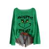 Women's Round Neck Lightweight Sweater Casual Long Sleeve Christmas Print Knit Pullover.