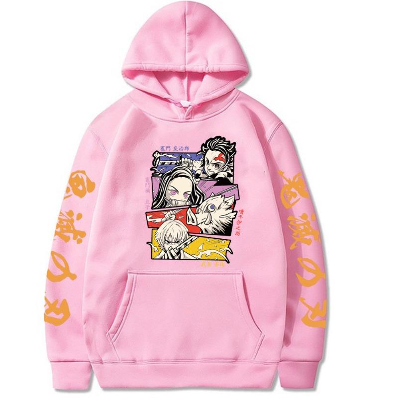 Japanese Anime Tanjiro Kamado Mitsuboshi Yoshinobu Patterned Hoodie Men Womnen Design Pullover Men Fleece Hoodies