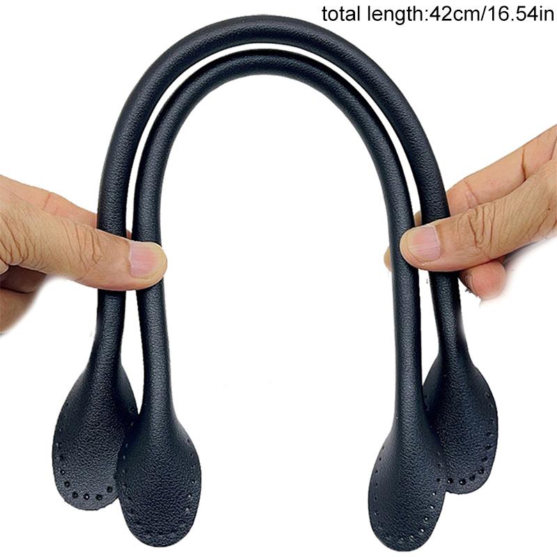 1 Paar 42cm PU-Leder Handtaschengriff Schultertaschenriemen Abnehmbar DIY Ersatzgriffe für Handtaschengurte Taschenzubehör