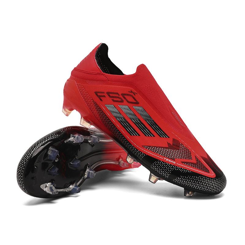 New Shoelaces-free Sneakers Colorful Football Shoes Spikes Youth Adult Grass Training Shoes Men and Women