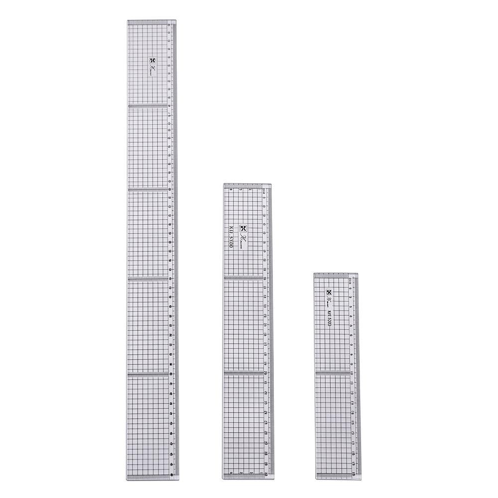 PVC Grid Transparent Ruler Board 20 30 50cm Straightedge Students Ruler Sewing Drawing