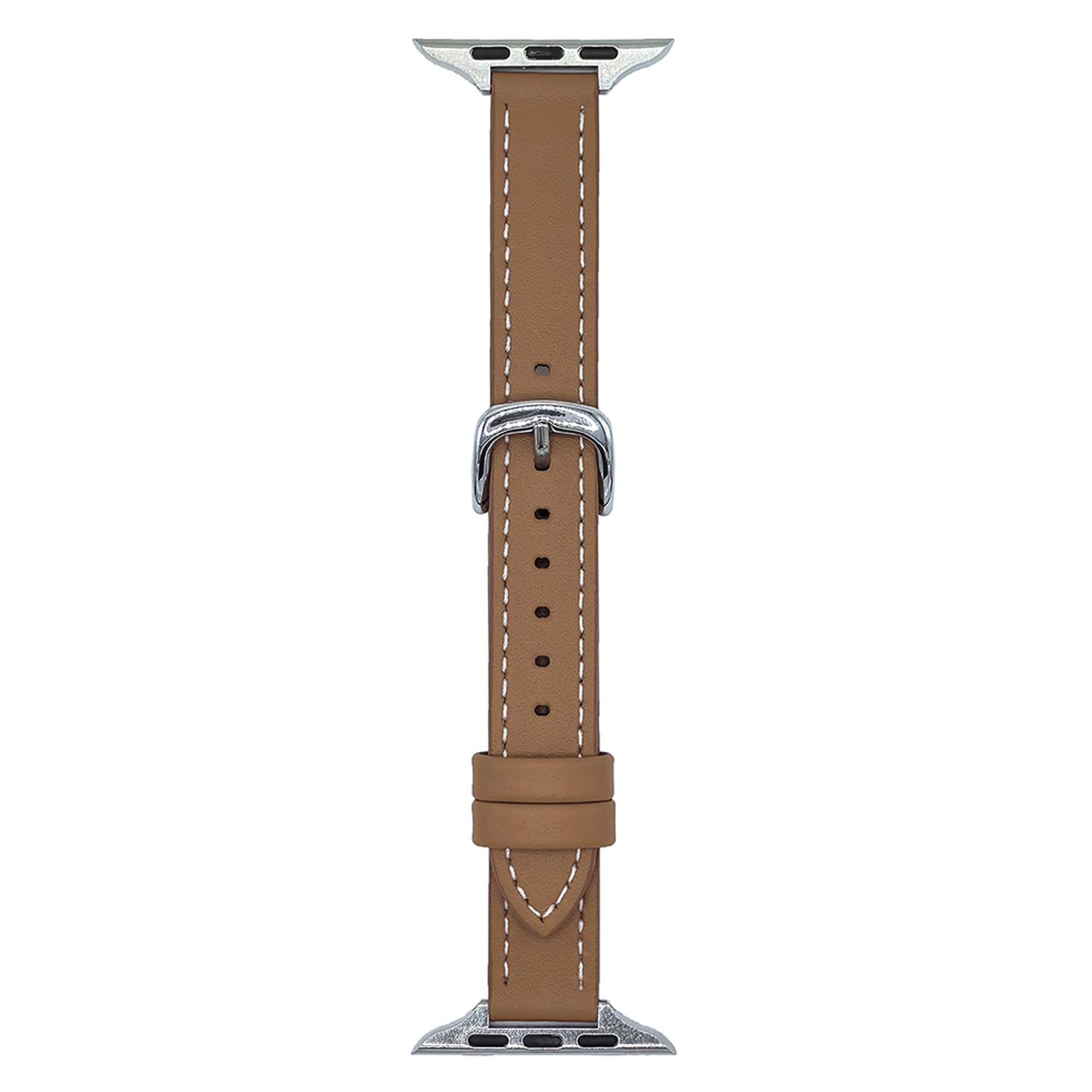 

Genuine Lambskin Leather Bands For Apple Watch Series 10 9 8 7 SE 6 5 4 3 2 1 42mm 41mm 40mm 38mm Wrist Strap Light Brown